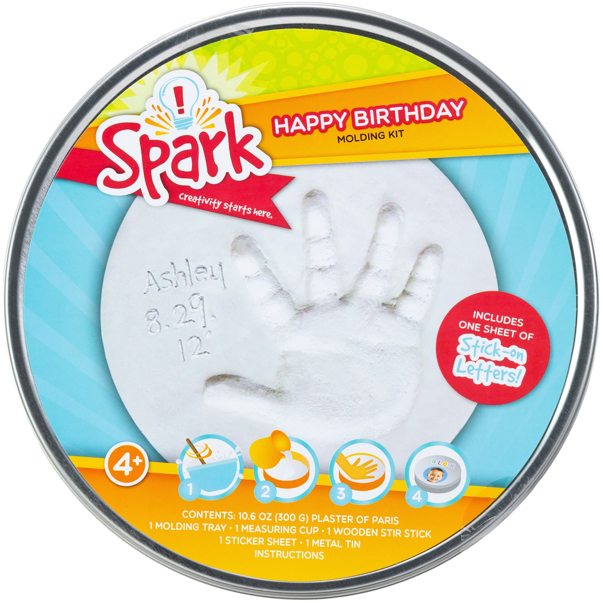 Spark Happy Birthday Round Plaster Tin